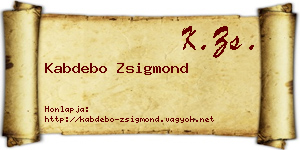 Kabdebo Zsigmond névjegykártya